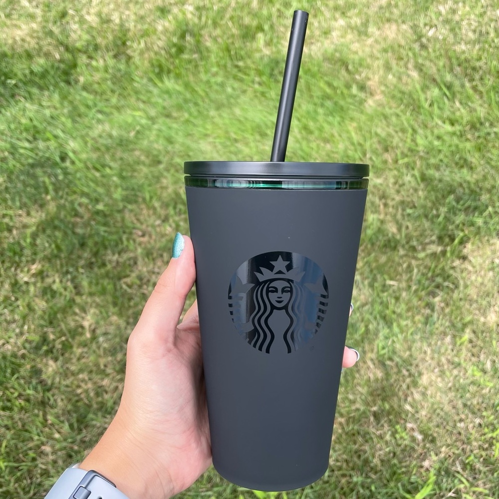NEW Starbucks Black Matte Grande Tumbler Cold Cup - Picture 2 of 8
